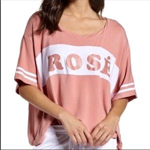 NWT Laundry Room wine lover graphic oversize tee S